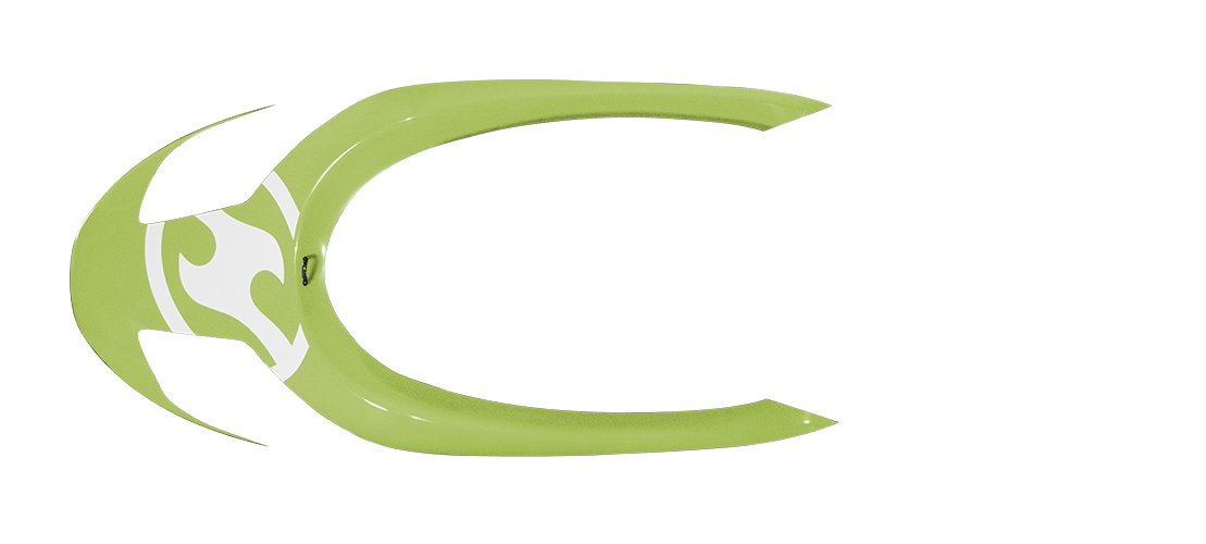 panel a in lime green color, top view
