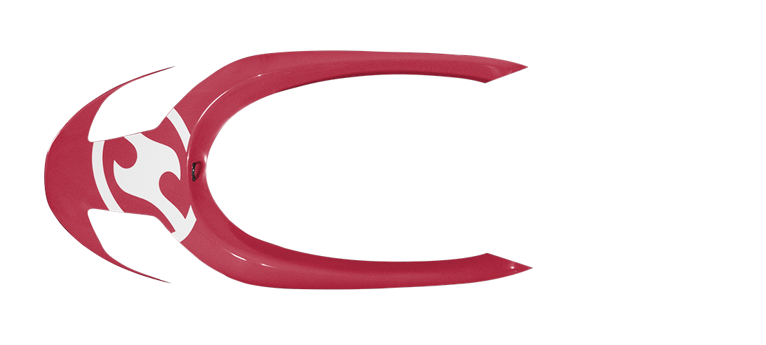 panel a in raspberry red color, top view