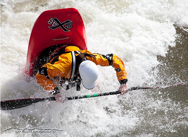 kayaker on rapids
